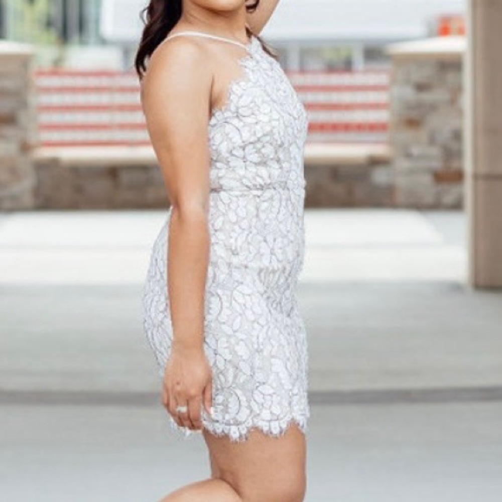 NWT Lulus Delicate Darling Beige and Ivory Lace Bodycon Dress Small